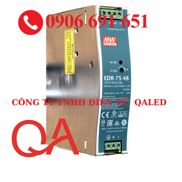Nguồn Meanwell EDR-75-48 - LED QALED - Công Ty Trách Nhiệm Hữu Hạn Điện Tử QALED